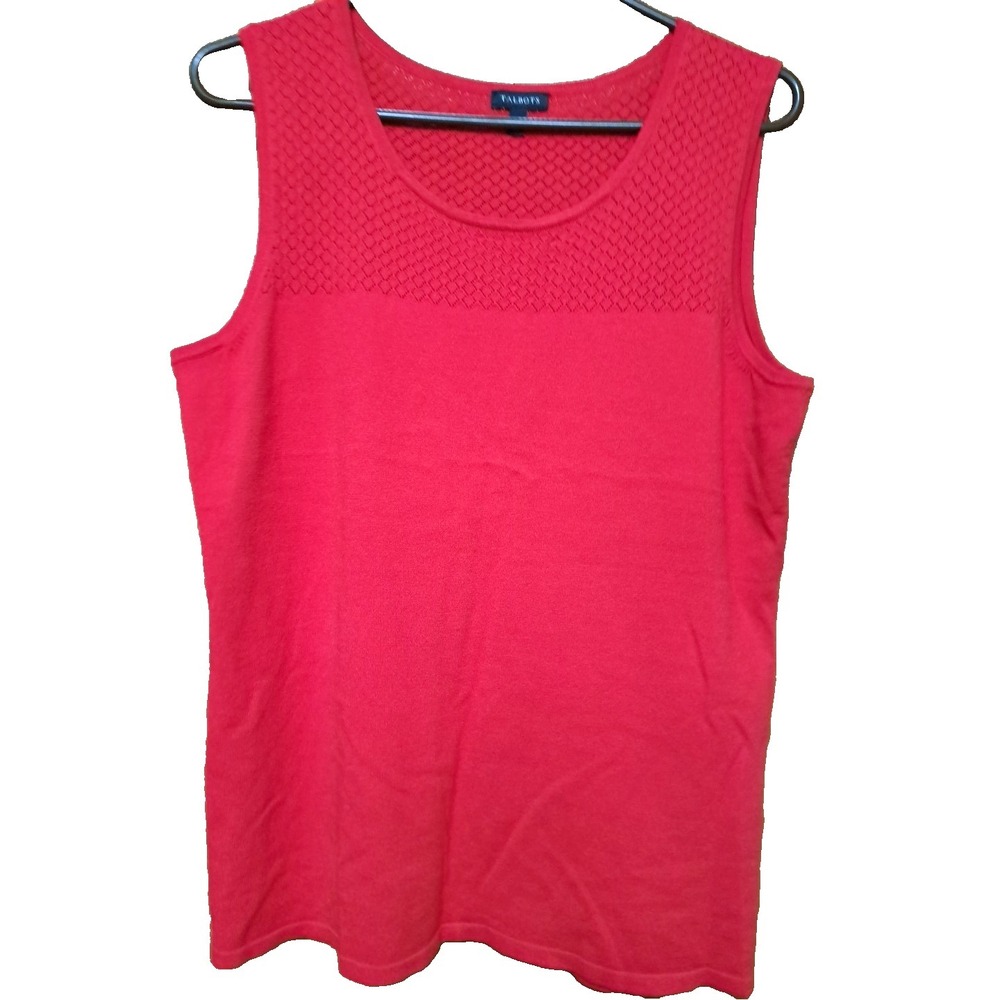 Talbots Women's Red Viscose Blend Sleeveless Top Shirt Tank Size Large - Picture 8 of 12
